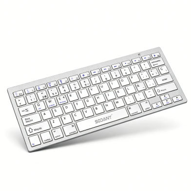 Teclado Bluetooth 5.0 SODANY Español (Ñ). Ultrafino, Silencioso y Portátil para PC, Mac, iOS, Android y Smart TV