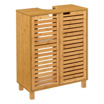 Mueble Bajo Lavabo Armario Auxiliar Baño Sicela 2 Puertas 1 Estante Puertas magnéticas Color Marrón 60 cm