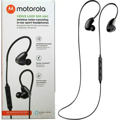 Motorola Verveloop 500 ANC - Auriculares Bluetooth (IP54, cancelación de Ruido, fijación de Seguridad) Color Negro