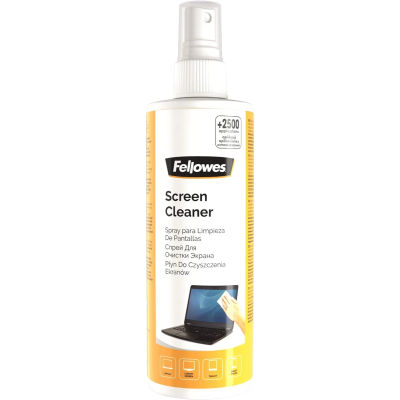 Fellowes Spray Limpieza De Pantallas, Blanco, Único, Kit de Limpieza, Elimina Suciedad y Polvo en Tablets, iPad, Smartphones, Pantallas de Monitores o Portátiles y Superficies de Cristal de
