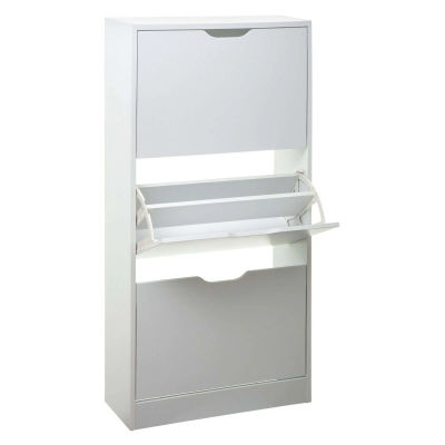 Miroytengo Mueble Recibidor Zapatero Multiestancia 3 cajones Capacidad hasta 18 pares Color Blanco 60 cm
