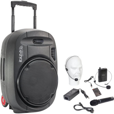 IBIZA SOUND PORT12UHF-MKII Altavoz Portátil Autónomo autoamplificado de12” TWS USB-MP3 Bluetooth