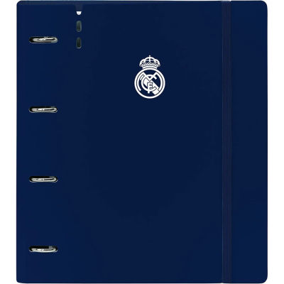 Safta - Carpeblock Real Madrid 1ª Equip. 24/25 - Carpeta Anillas 35MM y Recambio Incluido - Diseño Exclusivo, Material Duradero, Compatible con Hojas A4