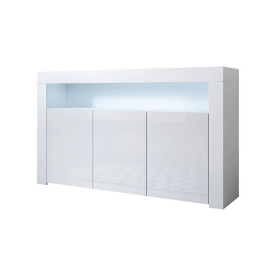 Muebles Bonitos - Aparador de salón, LED, 155x91x37cm, Más Colores, 3 puertas, Modelo Aker