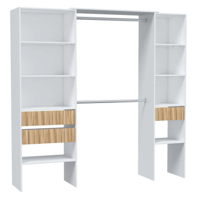 Miroytengo Mueble Vestidor Ethna De Dormitorio En Blanco Artik Y Natur Estilo Moderno 190x187x40 cm