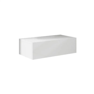 MB Muebles Bonitos - Set de 1 o 2 Mesitas de noche, 46x15x35cm, Blanco y Negro, Acabado Brillo, Modelo Europa