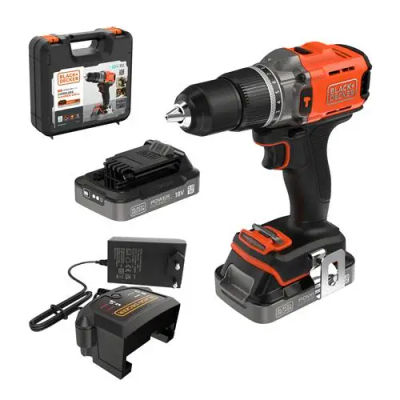 Taladro percutor BLACK & DECKER 18v 13mm con baterias y cargador