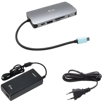 I-Tec USB-C Metal Nano Dock HDMI/VGA LAN 100W Cargador Entrega de Alimentación