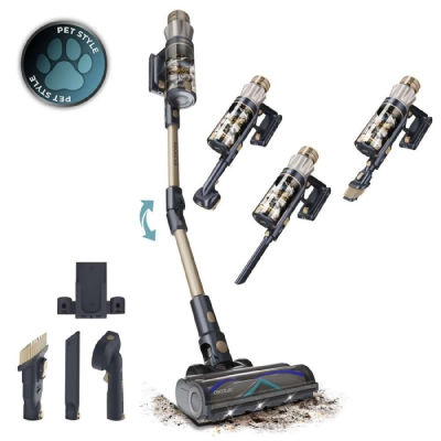 Cecotec Aspiradora Escoba sin Cable Conga Rockstar RS90 Pet Flex . 600W, 160AW, Autonomía 65mins en Modo Eco, Cepillo Mix