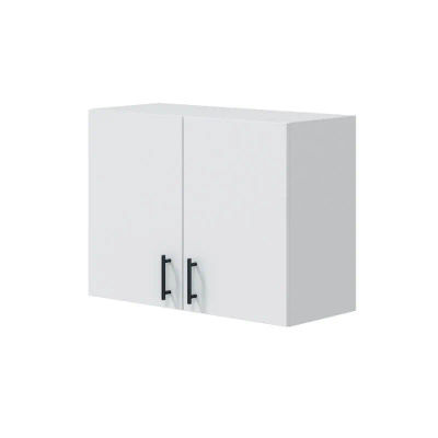 MOBELCENTER- Mueble Alto de Cocina para Colgar de 80 cm, Módulo 2 Puertas y 1 Estante, Acabado Color Blanco Brillo, Medidas: 80cm x 34cm x 59cm(1532)