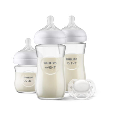 Philips AVENT Pack Natural Response, incluye 1 biberón de cristal 120ml, 2 biberones de cristal 240ml y 1 chupete ultra soft 0-6m.