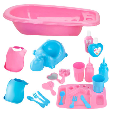 Cb Toys - Set de Accesorios Bebés con Bañera y 20 Piezas de Higiene y Alimentación