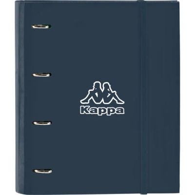 SAFTA CARPETA 4 ANILLAS 35MM CON RECAMBIO KAPPA "DARK NAVY" - Carpeta Anillas Licencia Oficial - Diseño Exclusivo - Ideal para Uso Diario - Material Duradero - Compatible con Hojas A4