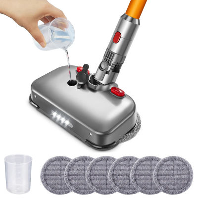Fregona de limpieza eléctrica, cabezal de fregado en seco y húmedo para Dyson V10 V8 V7 V11, repuestos de aspiradora inalámbrica con luz LED