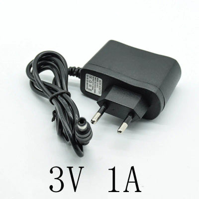 Adaptador convertidor de CA de 100-240V, cargador de fuente de alimentación CC de 3V y 1A, enchufe europeo de 5,5mm x 2,5mm (2,1mm), CA a CC, novedad