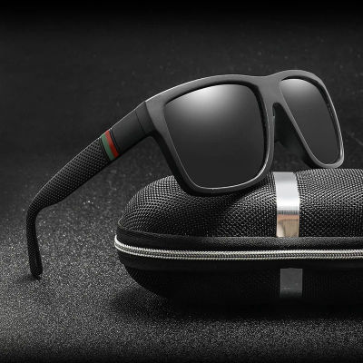 Gafas de Sol Polarizadas Fashion Square para Hombre, Gafas de Sol Vintage de Plástico para Hombre, Gafas de Sol Deportivas Negras Elegantes para Mujer con Protección UV400