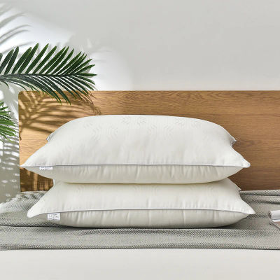Almohadas de seda de morera para dormir, 48x74cm, relleno de seda Natural, Jacquard, antiácaros, ropa de cama suave para el cuidado de la salud, almohadas para el cuello del Hotel