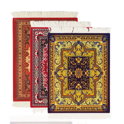 Alfombrilla de Ratón con Diseño de Alfombra Persa Tejida, Estilo Retro, para Computadora Portátil, PC, con Flecos, Decoración para el Hogar, Oficina, Mesa