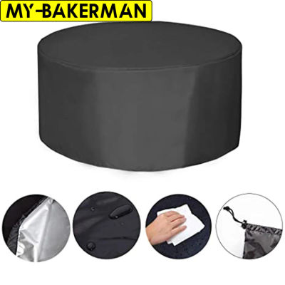 Cubiertas redondas para muebles de patio, cubiertas para muebles de exterior resistentes 210D, cubierta para mesa a prueba de viento, impermeable, anti-UV para jardín