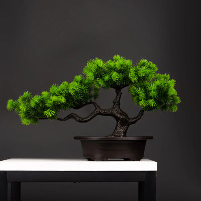 Plantas de pino artificiales de 27cm, bonsái, adornos de árbol falso, plantas de plástico, árbol de simulación de paisaje para decoración de escritorio de la habitación del hogar