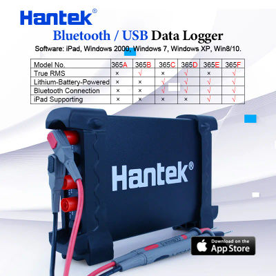Registrador de Datos Bluetooth/USB Hantek, True RMS, Voltaje, Corriente, Resistencia, Capacitancia, Diodos, Compatible con iPad 365A/B/C/D/E/F