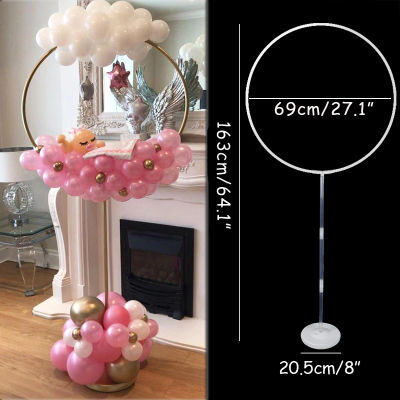 Soporte circular para arco de globos de 163x73cm, soporte redondo para globos, columna para fiesta de cumpleaños para niños, decoración de boda, globo para Baby Shower
