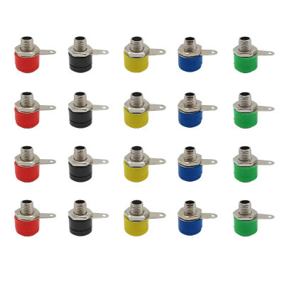 20 piezas conector hembra con conector Banana de 4mm, terminales de Panel de altavoz, adaptador de enchufe Banana en 5 colores