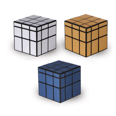 QiYi-cubo mágico con espejo, rompecabezas de velocidad, juguetes para bebés y niños con pegatinas adhesivas doradas y plateadas, 3x3x3