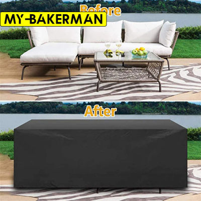 Fundas impermeables para Patio exterior, 62 tamaños, alta calidad, para muebles, mesa, sofá, tela Oxford 210D, cubierta antipolvo negra
