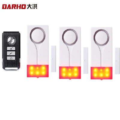 Darho 433MHz Flash rojo 120dB alerta casera Sensor infrarrojo para puerta y ventana Monitor sistema de alarma de seguridad inalámbrico + control remoto