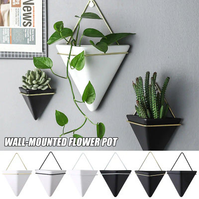 Contenedor Simple, maceta nórdica montada en la pared, planta suculenta, maceta de cerámica hidropónica, jarrones de hierro, planta en maceta colgante macetero pared maceta pared