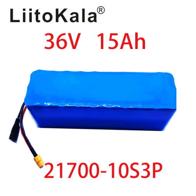 Batería LiitoKala 36V 15Ah 21700 5000mAh 10S3P, Paquete de Baterías de Alta Potencia de 500W con Cargador de 2A