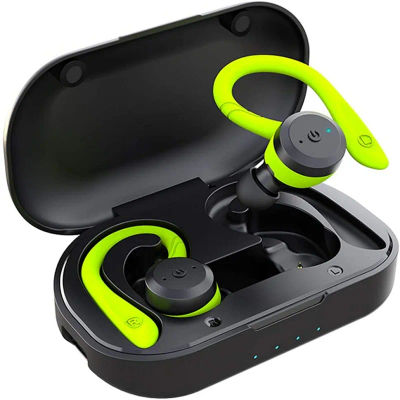 Auriculares inalámbricos Bluetooth con micrófono, auriculares deportivos impermeables TWS con Bluetooth, auriculares inalámbricos con control de teclas, auriculares para teléfono