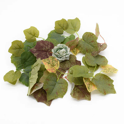 10/20 piezas hojas artificiales simulación de plantas verdes decoraciones Diy hogar boda jardín decoración hojas falsas cajas de dulces