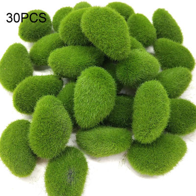 Artesanías creativas, 30 Uds., verde, para jardín y manualidades, rocas de musgo artificiales, planta de simulación, decoración artesanal, piedra falsa