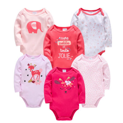 3/6 Uds. Conjunto de ropa Kavkas de moda para bebés, conjunto de ropa de algodón suave de manga larga para otoño, Body para niños y niñas, Body para bebés recién nacidos