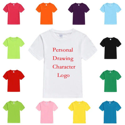 Camisetas personalizadas de manga corta para bebés y niños, camisas de algodón con logotipo, Tops personalizados para niñas, Verano