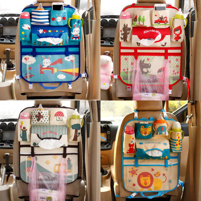 Organizador de coche de León de dibujos animados, bolsa de almacenamiento para asiento trasero, colgante, almacenamiento, orden, viaje para bebés y niños, bolsa Universal con múltiples bolsillos para