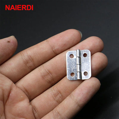 NAIERDI 10 Uds 25mm x 20mm Mini bisagras de puerta plateadas gabinete cajón joyero Mini bisagra con tornillos para herrajes para muebles