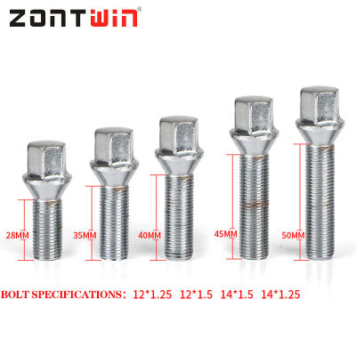 Juego de 5 tuercas para BMW X1 X3 X5 X6 X7 Serie 3, 28/35/40/45/50/55/60 mm, pernos de rueda de acero alargados M14 x 1.5 12*1.5 14*1.25 1