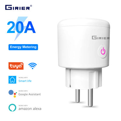 Enchufe Inteligente WiFi/ZigBee Tuya de 20A para la UE con Monitor de Energía, Control Remoto por Aplicación Smart Life, Compatible con Alexa y Google Home
