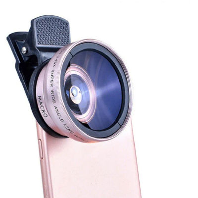 Lente de teléfono móvil de 2 funciones lente gran angular 0,45X y lente de cámara Macro HD 12,5X Universal para iPhone Android teléfono inteligente