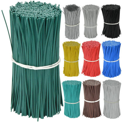 Bridas reutilizables para jardinería, amarre de alambre de hierro oblato para plantas y flores, enredaderas trepadoras, cuerdas recubiertas multifunción, 100 unidades