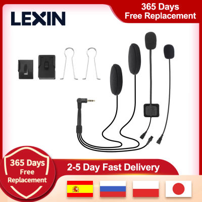 Auriculares Intercomunicadores LEXIN LX-B4FM y Set de Clip para Casco Integral/Abierto con Sonido Potente y de Alta Calidad, Conector Bluetooth