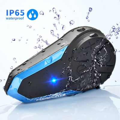Intercomunicador para Motocicleta Fodsports BT-S3 Bluetooth 5.0, Auriculares para Casco de Moto, Intercomunicador para 3 Motociclistas, 1000M, IP65