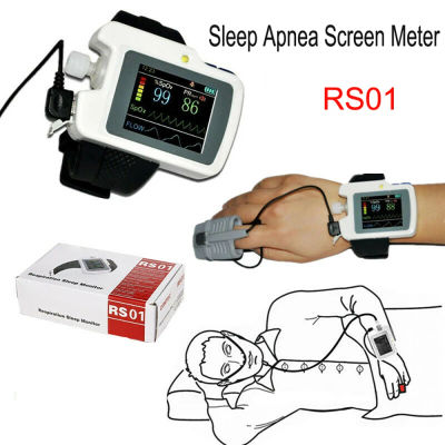 Medidor de pantalla de Apnea del sueño para pacientes RS01, flujo de aire para la nariz, respiración de muñeca, Monitor de sueño Spo2 PR, alarma, canula Nasal, Software de registro