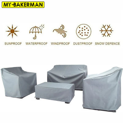 Funda Protectora para Muebles de Jardín y Patio, Tamaño 68, de Tela Oxford Plateada, Impermeable, para Mesa y Sillas de Ratán, Sofá, Protección Contra la Lluvia