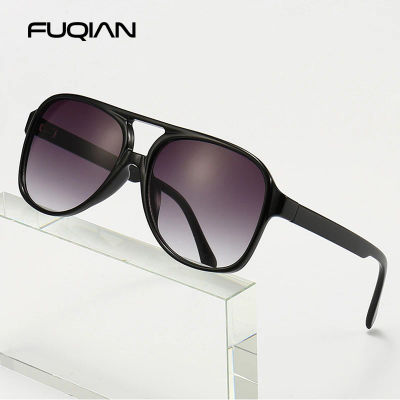 FUQIAN gafas de sol Retro de gran tamaño para hombres y mujeres, gafas de sol polarizadas de piloto a la moda para gafas Unisex Vintage con gradiente para exteriores
