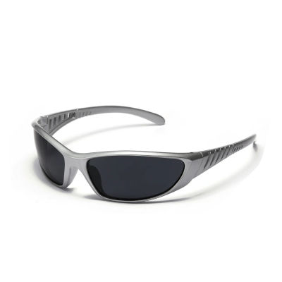 Gafas de sol plateadas Y2K con diseño hueco, estilo futurista tecnológico, para chicas modernas, gafas de sol de moda para mujer y hombre