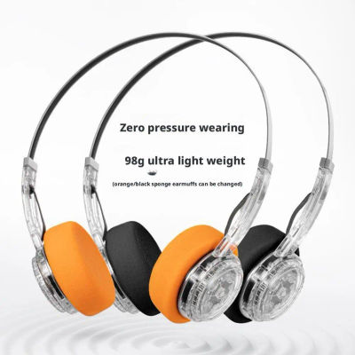 Auriculares Bluetooth con diadema transparente Retro, giratorios para ajustar canciones de volumen, auriculares estéreo HIFI inalámbricos